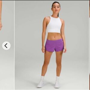 Lululemon- Size 10- 2.5”- Moonlit Magenta- Low-Rise Speed-Up Shorts